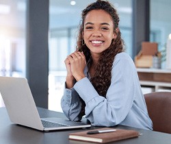Lady smiles at work