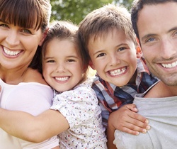 Family smiling together