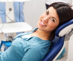 Woman smiling in dental chair