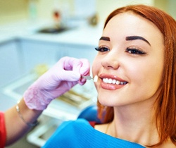 Woman with veneers