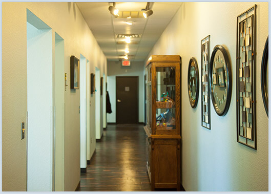 Hallway leading to treatment rooms