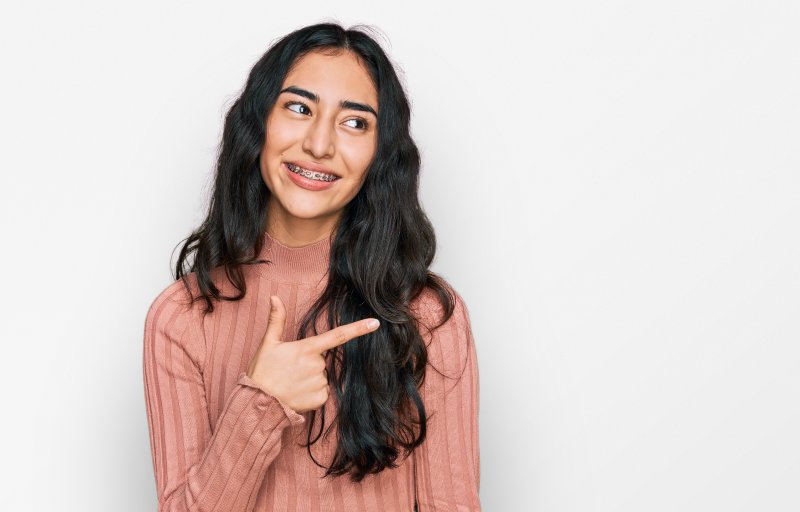 young person wearing braces